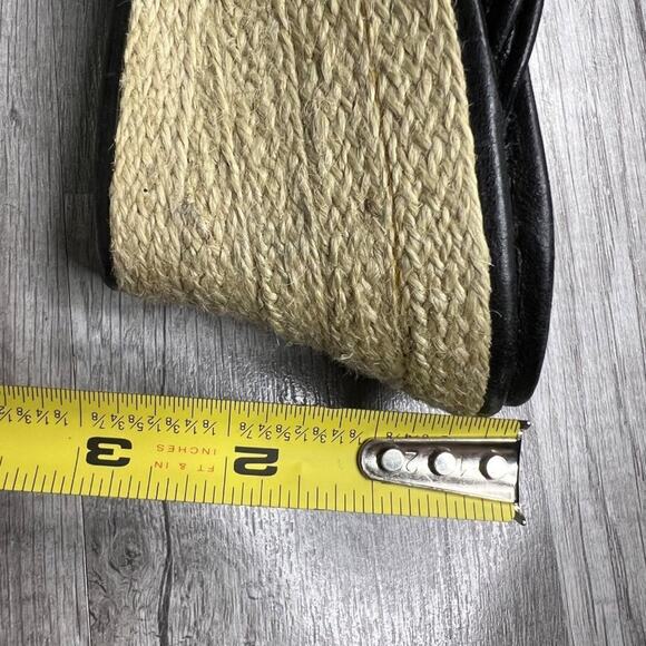 CLARK Artisan Espadrille Slide Wedge  Sandals Black Leather Size 9 - Picture 8 of 8